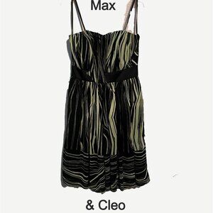 NWOT MAX & CLEO FORMAL STRAPELESS SIZE 4 SPAGHETTI STRAP DRESS